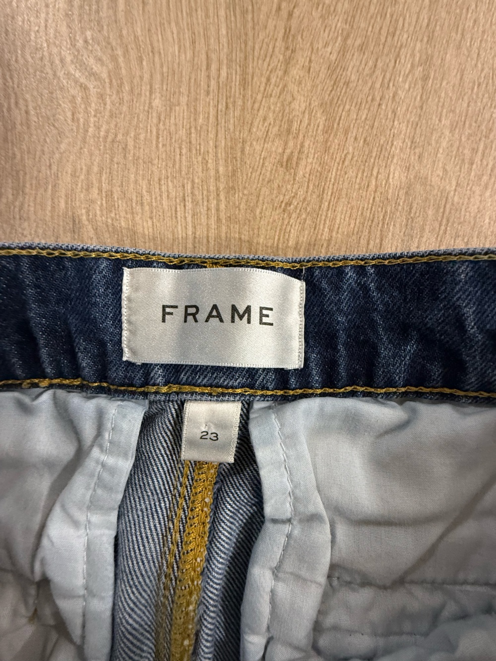 FRAME Wide Leg Trouser Jeans High Rise Blind Spot Wash Denim Size 23 - Picture 3 of 15
